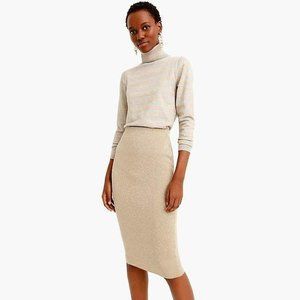 J Crew Gold Glitter Lurex Sweater Pencil Skirt XS